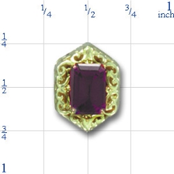 B585 14K EMERALD CUT AMETHYST SLIDE 